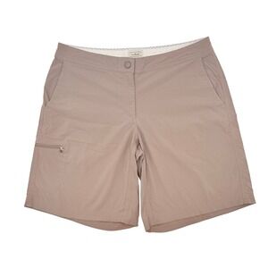 L.L.Bean Women's Outdoor Hiking Shorts Sz 8 Regular Beige Nylon Spandex QuickDry